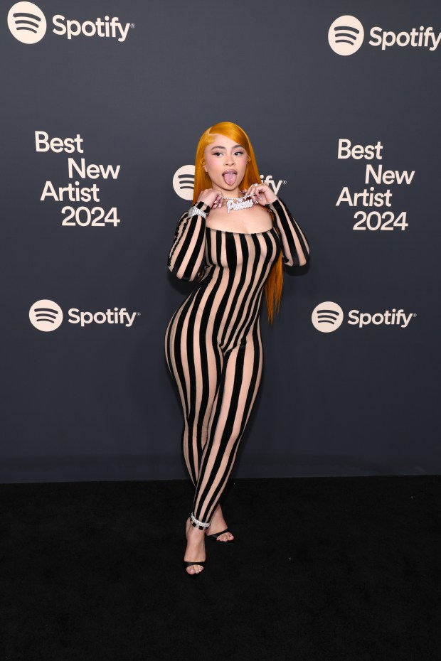 Ice Spice attends Spotify's 2024 Best New Artist Party at Paramount Studios on Feb. 1, 2024, in Los Angeles, Calif. (Phillip Faraone/Getty Images for Spotify)